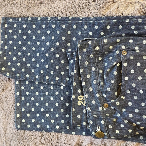 J Crew Toothpick polka dot indigo denim ankle jeans size 29 - Picture 4 of 13